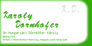 karoly dornhofer business card