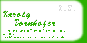 karoly dornhofer business card